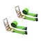 Tie 4 Safe Heavy Duty 4" x 30' Ratchet Tie Down Strap Flat Hook for Farm Trailer Truck Green, 2PK RT21R-1530-M12N-GR-2 - alternate 1